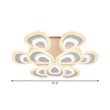 Modern Acrylic Ceiling Light Fixture - Peacock Tail Design Led Flush Mount Lamp With 3/5/9 Lights