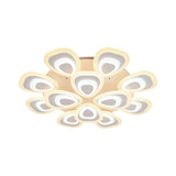 Modern Acrylic Ceiling Light Fixture - Peacock Tail Design Led Flush Mount Lamp With 3/5/9 Lights