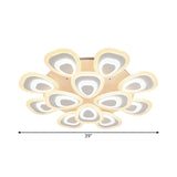Modern Acrylic Ceiling Light Fixture - Peacock Tail Design Led Flush Mount Lamp With 3/5/9 Lights
