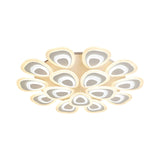 Modern Acrylic Ceiling Light Fixture - Peacock Tail Design Led Flush Mount Lamp With 3/5/9 Lights