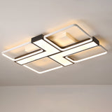 Black L Shaped Led Ceiling Mount Light Fixture For Study Room In Warm/White 19/24.5/31.5 W