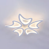 Contemporary Ceiling Lamp With Led Leaves Acrylic Shade And Multiple Light Options