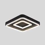 Square Acrylic Led Ceiling Light Fixture - 16.5/20.5/24.5 Wide Modern Semi Mount Warm/White Black