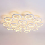 Modern Acrylic Tree Flush Mount Ceiling Light With Led And Crystal Accents - 3/6/9-Light Fixture In