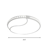 Crystal Circular Flush Mount Led Ceiling Light Fixture - 16.5/20.5/24.5 Wide Contemporary Warm/White