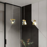 Modern Crystal Led Clear Ceiling Lamp - Polyhedron Pendant For Dining Hall