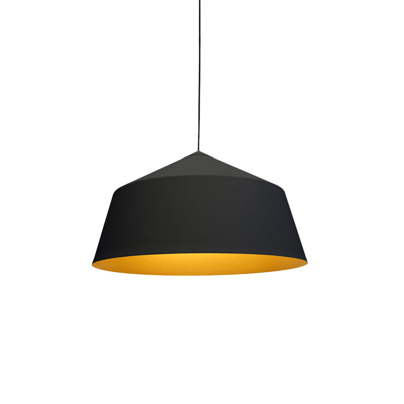 Retro Tapered Shade Pendant Lighting - 6/10.5/12.5 Width Metallic Hanging Ceiling Light: Black/White