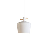 Contemporary Metallic Pendant Lamp With Shade - Black/White
