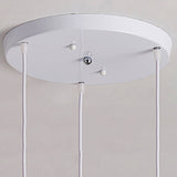 Modern Geometric Metal Pendant Light - White 3 Lights Indoor Hanging Ceiling Fixture