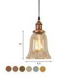 Industrial Clear Glass Bell Pendant Light - Bronze/Antique Brass/Copper Indoor Lighting