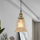 Industrial Clear Glass Bell Pendant Light - Bronze/Antique Brass/Copper Indoor Lighting