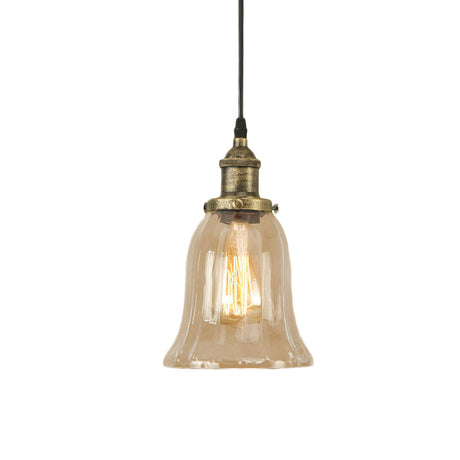 Industrial Clear Glass Bell Pendant Light - Bronze/Antique Brass/Copper Indoor Lighting