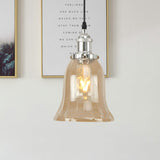 Industrial Clear Glass Bell Pendant Light - Bronze/Antique Brass/Copper Indoor Lighting Chrome