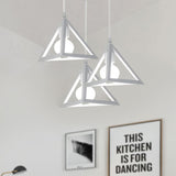 Retro Industrial Hanging Lamp With Wire Guard And Canopy In Black/White - 3 Heads Pendant Lighting