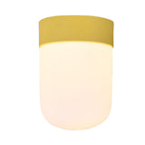 Modernist Metal & Frosted Glass Flush Mount Light - Pink/Gray Ceiling Lighting