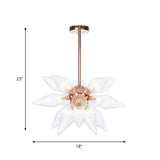 Sputnik Clear/Amber Glass Chandelier - Brass/Copper Finish 9/12/15 Bulbs Living Room Lighting