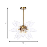 Sputnik Clear/Amber Glass Chandelier - Brass/Copper Finish 9/12/15 Bulbs Living Room Lighting
