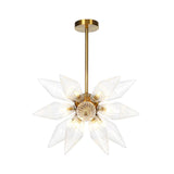 Sputnik Clear/Amber Glass Chandelier - Brass/Copper Finish 9/12/15 Bulbs Living Room Lighting