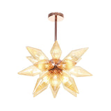 Sputnik Clear/Amber Glass Chandelier - Brass/Copper Finish 9/12/15 Bulbs Living Room Lighting