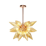 Sputnik Clear/Amber Glass Chandelier - Brass/Copper Finish 9/12/15 Bulbs Living Room Lighting