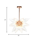 Sputnik Clear/Amber Glass Chandelier - Brass/Copper Finish 9/12/15 Bulbs Living Room Lighting