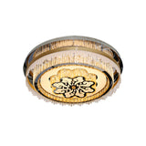 Modern Led Ceiling Light With Crystal Clear Nickel Finish & Cloud Pattern