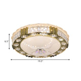 Modern Led Ceiling Light With Stainless - Steel Finish And Crystal Blocks In Warm/Multi Color