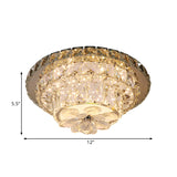 Contemporary Crystal Led Porch Flush Mount Ceiling Light Fixture