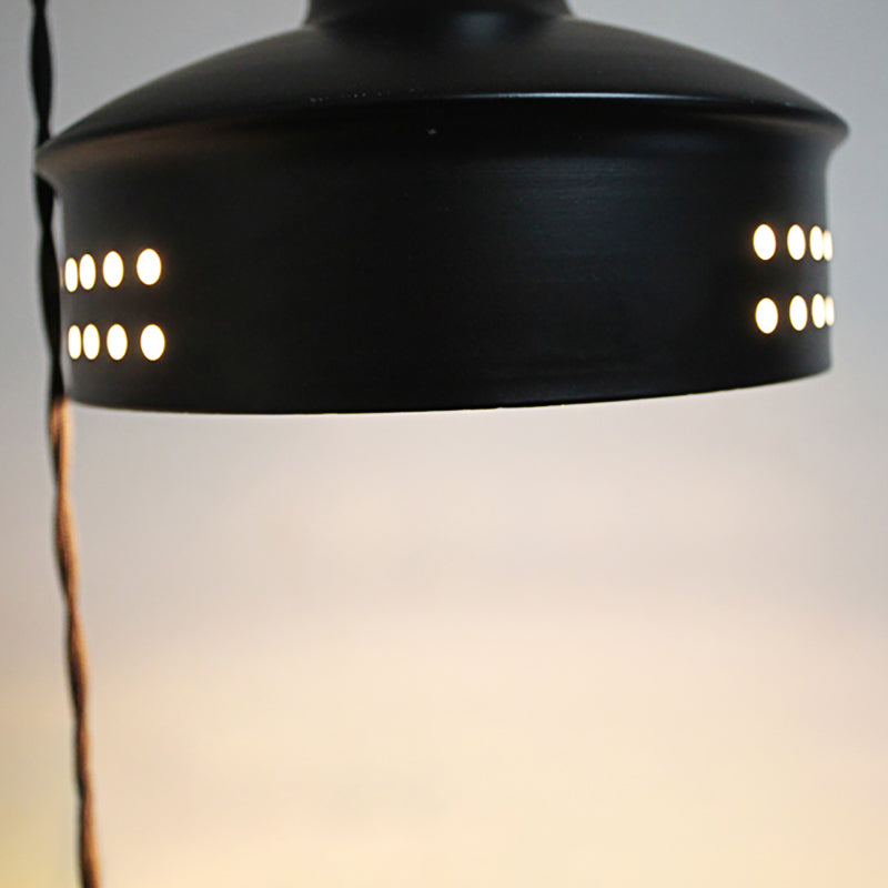 Modern Black Barn Shade Pendant Ceiling Light With Metallic Finish