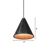 Industrial 1-Light Pendant Lamp With Terrazzo Design Black