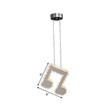 Musical Note Led Pendant Light - Stylish Stainless Steel Crystal Mini Lamp