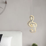 Musical Note Led Pendant Light - Stylish Stainless Steel Crystal Mini Lamp Stainless-Steel / A