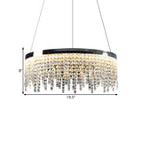 16/19.5 Modern Chrome Round Down Lamp Ceiling Chandelier With Beveled Crystal And Led In Warm/White