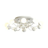 Hand-Cut Crystal Sphere Ceiling Light With Modern Design: 10/12-Head Black/White Mounting For Parlor