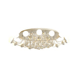 Hand-Cut Crystal Sphere Ceiling Light With Modern Design: 10/12-Head Black/White Mounting For Parlor