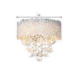 Contemporary White Led Indoor Flush Mount Ceiling Light With Butterfly Shade - 4/8 - Light