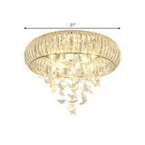 Modern Led Butterfly Flush Mount Ceiling Lamp - Crystal Prism Ring Remote Control Dimming & Multi -