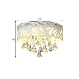 Modern Clear Crystal Flushmount Ceiling Light Fixture - 18/23.5/12.5 Width 8/12-Bulb/Led With Drum