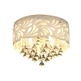 Modern Clear Crystal Flushmount Ceiling Light Fixture - 18/23.5/12.5 Width 8/12-Bulb/Led With Drum