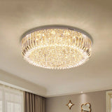 Modern Gold Led Ceiling Light With Prismatic Optical Crystal In Warm/White - 23.5/31.5 Wide Clear /
