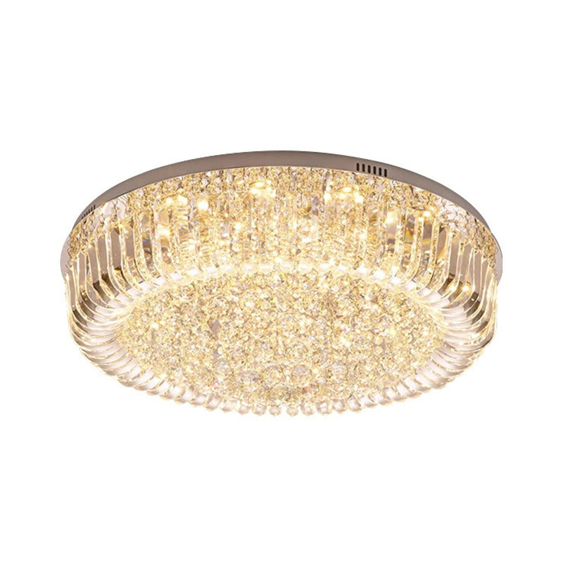 Modern Gold Led Ceiling Light With Prismatic Optical Crystal In Warm/White - 23.5/31.5 Wide