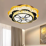 Modern Floral Glass Led Ceiling Flush - Chrome 19.5/23.5 Wide / 19.5