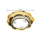 Modern Floral Glass Led Ceiling Flush - Chrome 19.5/23.5 Wide