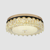 Modern Clear Crystal Flush-Mount Ceiling Lamp For Bedroom Led Light Fixture