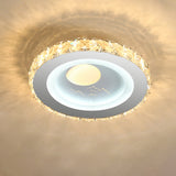Stylish Mini Led Ceiling Flush Mount Crystal Light Fixture For Corridor