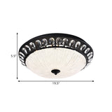 Modern Crystal Raindrop Led Flushmount Ceiling Light For Bedroom - Black Canopy Bowl Design