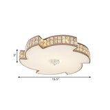 Modern Champagne Led Ceiling Light With Square-Cut Crystals 16.5/21.5 Width