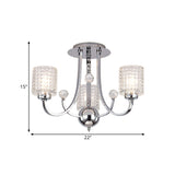 Modern Swirling Arm Chrome Ceiling Fixture With Crystal Shades (3/4/6 Bulbs)
