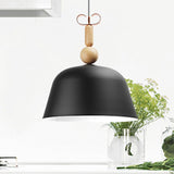 Nordic Style Metal Bell Pendant Light - 12/16 Wide Monochrome Single-Light Hanging Lamp For Kitchen