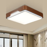 Modern Acrylic Flush Mount Light Fixture - Brown Rectangular 20.5/36.5/45 Warm/White / 20.5 Warm